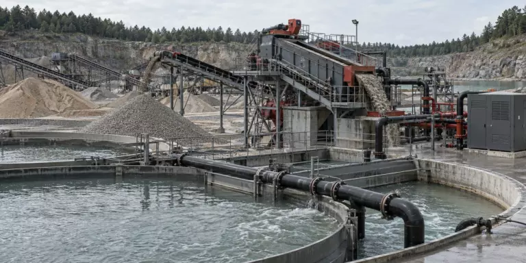 Промывка песка и щебня с оборотной системой воды