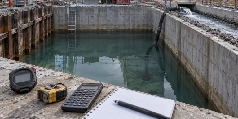 Расчёт времени откачки воды из строительного котлована